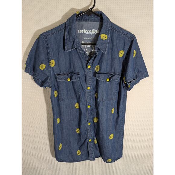 Adventure Time WeLoveFine Lemongrab Denim Shirt Sz S Cartoon Network Rare Unisex - Picture 1 of 4